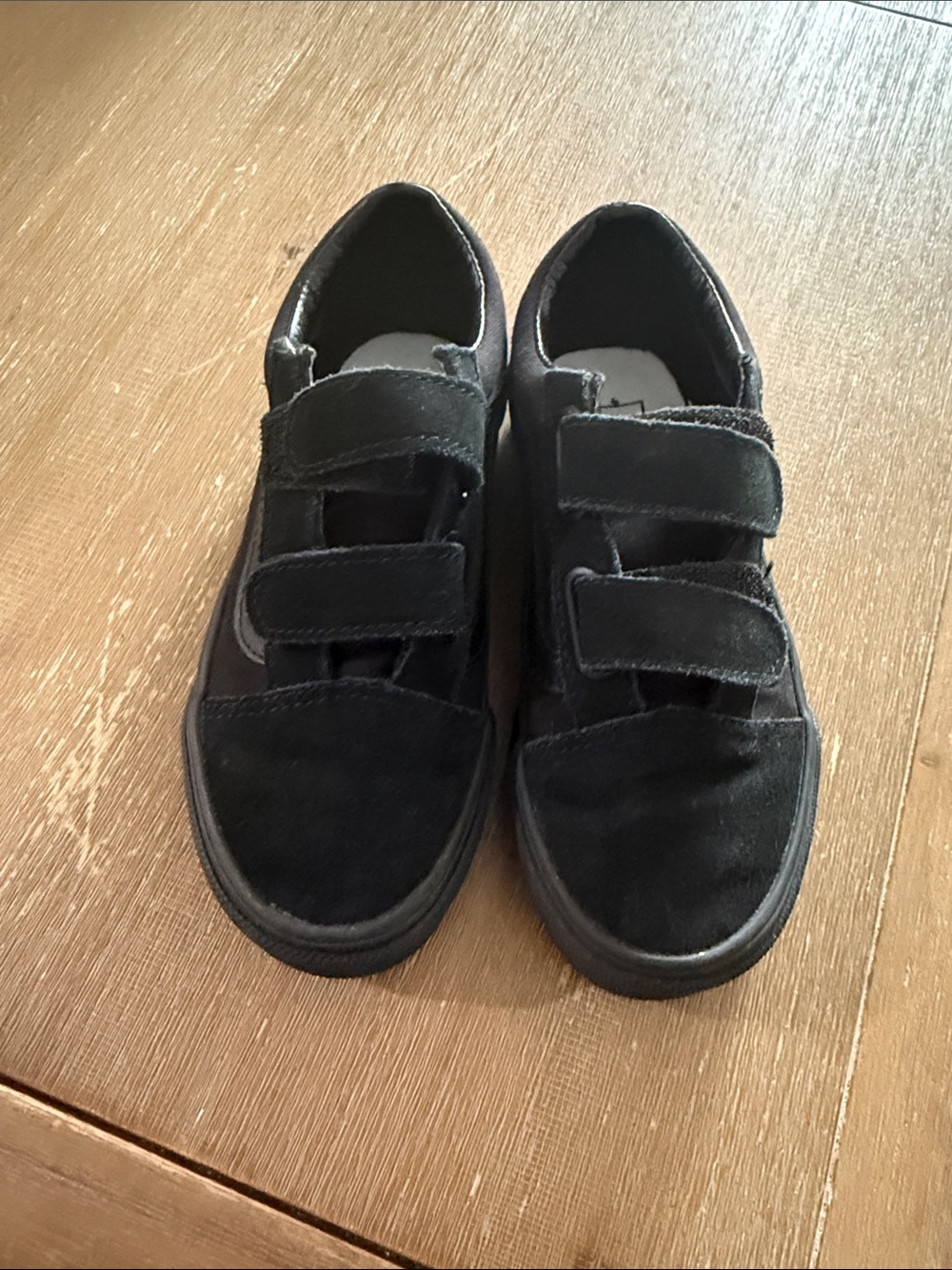 Kids Black Velcro Sneakers